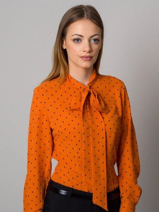 Pomarańczowa bluzka w groszki