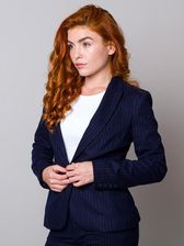 Zdjęcie Granatowa marynarka damska w prążek - Strzelin