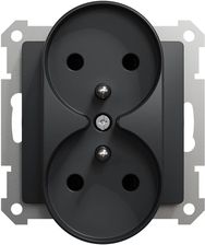 Zdjęcie Schneider Electric Gniazdo Podwójne Z UziemieniemI Przesłonami Do Ramek Design Czarny Antracyt (SDD114275) - Lubartów