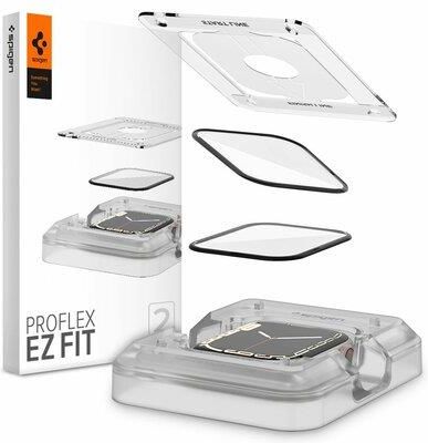 Spigen Szkło hybrydowe ProFlex Ez Fit do Apple Watch 7 41mm 2 szt. + ramka instalacyjna