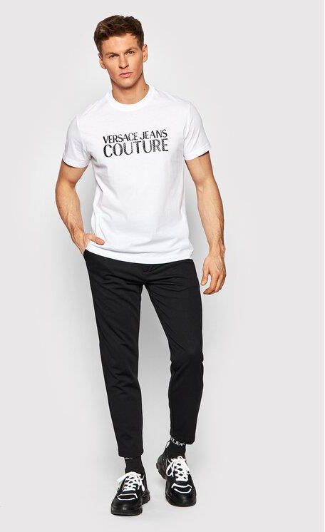 Versace Jeans Couture T-Shirt Logo Pixel 72GAHT02 Biały