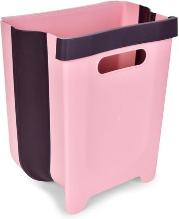 Dedra 7L Kuchenny Składany Odpadkownik Wiszący Kosz Na Śmieci Compactor Pastelowo Różowy (Da33471)