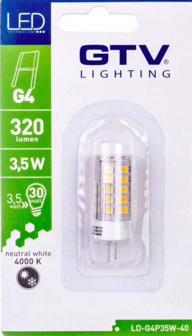 Żarówka LED SMD neutralna biała G4 3,5W 12V DC 360st. LD-G4P35W-40 ...