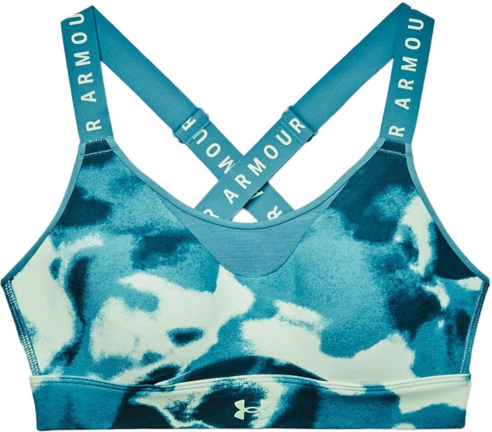 Under Armour Stanik Women's Infinity High Printed Sports Bra Aqua Foam
