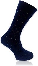 Zdjęcie Ciemnogranatowe skarpety męskie w kolorowe kropki - Łapy