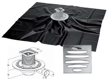 RADAWAY Kompaktowy łazienkowy do montażu w podłodze z poziomym em 50 mm o wysokiej szybkości spływu wody TURBOSOL