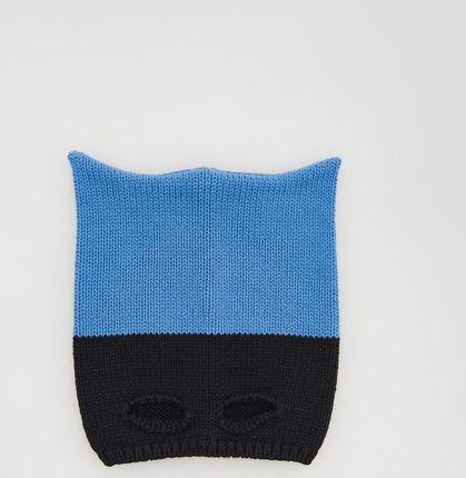 Reserved - Strukturalna czapka z uszami - Niebieski