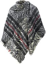 Agrafka Animal Print Ciepły Dwustronny Szal Chusta Pasy