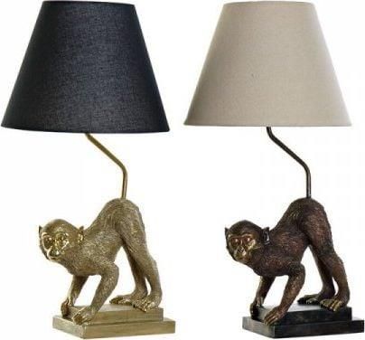 Dkd Home Decor Lampa stołowa Lampa stołowa Czarny Beżowy Złoty Metal Żywica Małpa (32.5 30 60 cm) (2 pcs) (X)