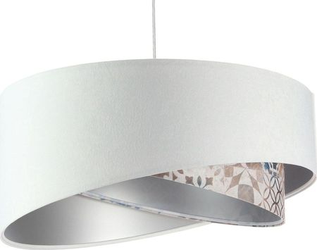 Lumes Lampa wisząca Biała lampa wisząca z welurowym abażurem - EXX21-Odila (E14941060142)