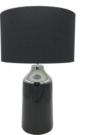 Dkd Home Decor Lampa stołowa Lampa stołowa Czarny Poliester Srebro Kamionka (32 32 52 cm) (X)