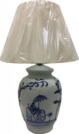 Dkd Home Decor Lampa stołowa Niebieski Biały Porcelana Słoń (40 40 60 cm) (X)