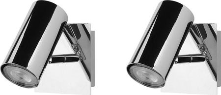 Beliani Kinkiet Zestaw 2 lamp ściennych metalowych srebrnych ROSETTA (233377)