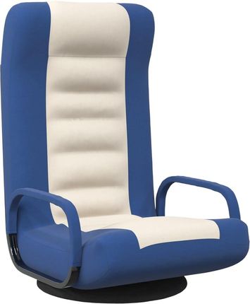 Vidaxl Obrotowe Krzesło Podłogowe Niebiesko Kremowe Obite Tkaniną 13452-336560