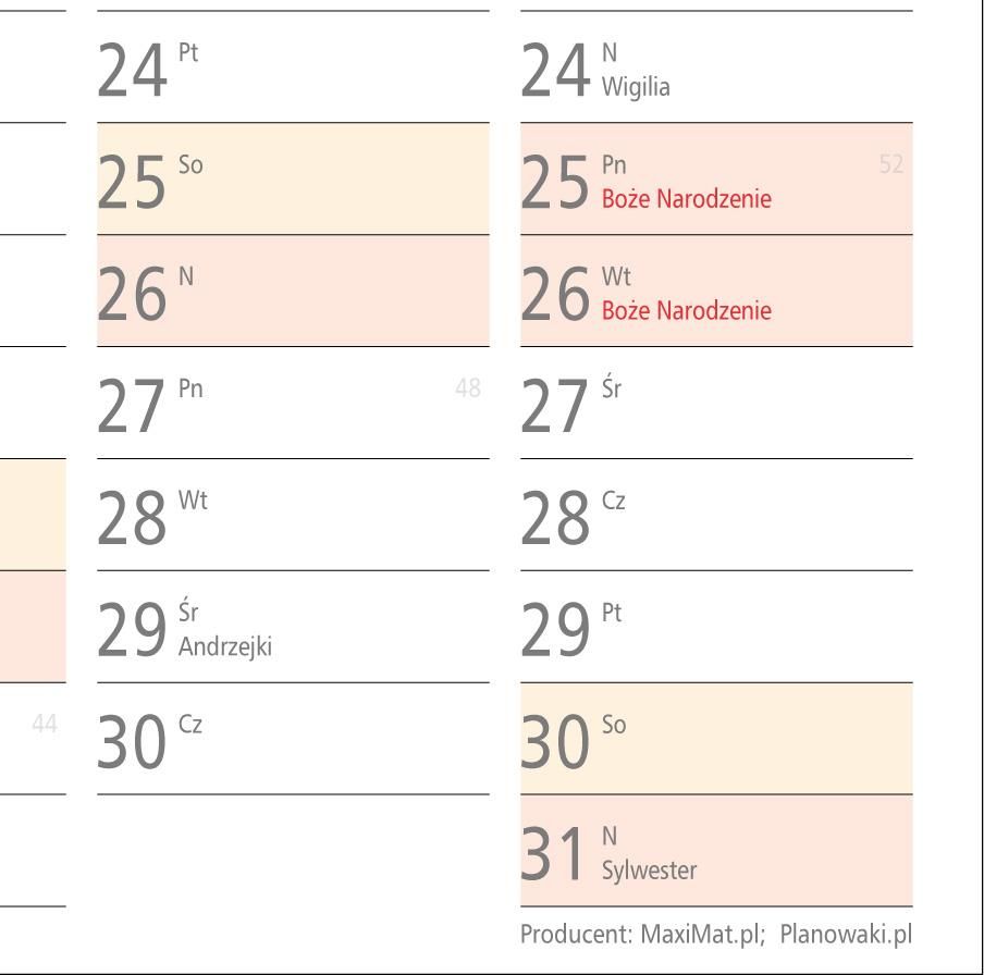 Brooklyn/Planowaki Pl Planer Ścienny A1 Zmazywalny Kalendarz 2023 ...