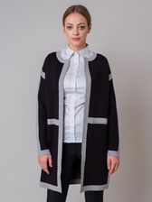 Zdjęcie Długi czarny sweter w szare pasy - Tychy