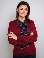 Zdjęcie Burgundowy klasyczny kardigan damski - Sobótka
