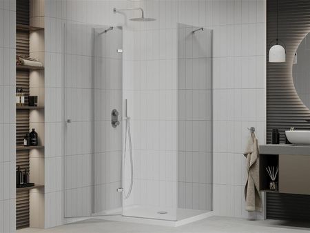 Mexen Roma 70x90cm Transparent Chrom + Brodzik Flat 854-070-090-01-00-4010 - zdjęcie 3