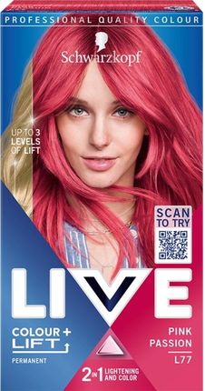 Schwarzkopf Live Colour + Lift rozjaśniająca i koloryzująca farba do włosów L77 Pink Passion