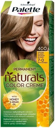 Palette Permanent Naturals Color Creme farba do włosów trwale koloryzująca 400/ 7-0 Średni Blond