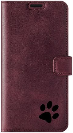 Surazo Wallet case Nubuk Burgund Łapa czarna Xiaomi Redmi Note 7