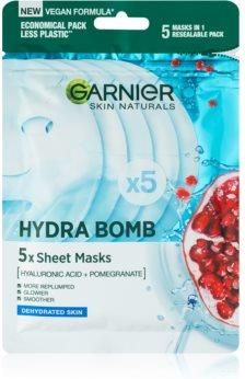 Garnier Skin Naturals Moisture+Aqua Bomb Intensywnie nawilżająca maseczka do twarzy 5 szt.
