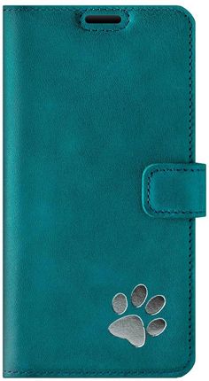 Surazo Wallet case Nubuk Turkus Srebrna Łapa Lenovo / Motorola Moto G5 Plus / G5+