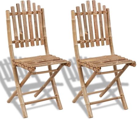 Składane Krzesła Ogrodowe 2 Szt. Bambusowe