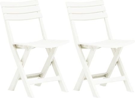 Składane Krzesła Ogrodowe 2 Szt. Plastikowe Białe