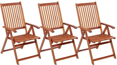 Składane Krzesła Ogrodowe 3 Szt. Lite Drewno Akacjowe