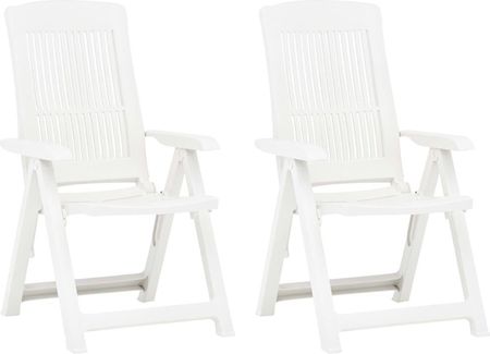 Rozkładane Krzesła Do Ogrodu 2 Szt. Plastikowe Białe
