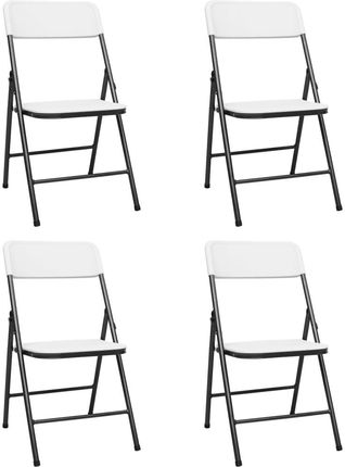 Składane Krzesła Ogrodowe 4 Szt. Hdpe Białe