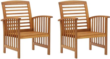 Krzesła Ogrodowe 2 Szt. Lite Drewno Akacjowe