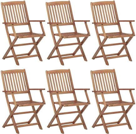 Składane Krzesła Ogrodowe 6 Szt. Lite Drewno Akacjowe
