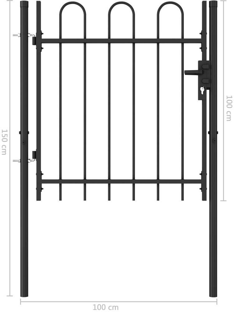 Furtka Jednoskrzydłowa Z Łukami Stal 1X1 M Czarna - zdjęcie 1 Furtka Jednoskrzydłowa Z Łukami Stal 1X1 M Czarna