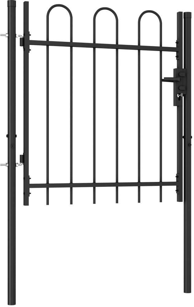 Furtka Jednoskrzydłowa Z Łukami Stal 1X1 M Czarna - zdjęcie 2 Furtka Jednoskrzydłowa Z Łukami Stal 1X1 M Czarna