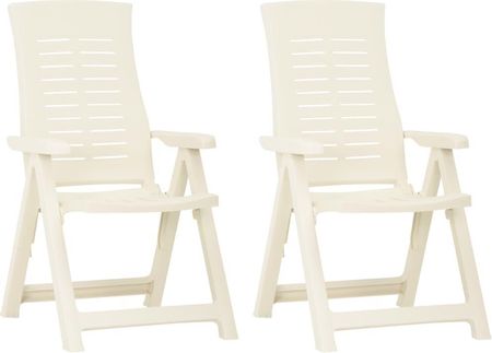 Rozkładane Krzesła Do Ogrodu 2 Szt. Plastikowe Białe