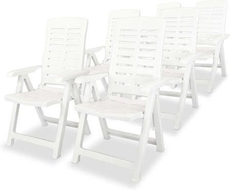 Rozkładane Krzesła Ogrodowe 6 Szt. Plastikowe Białe