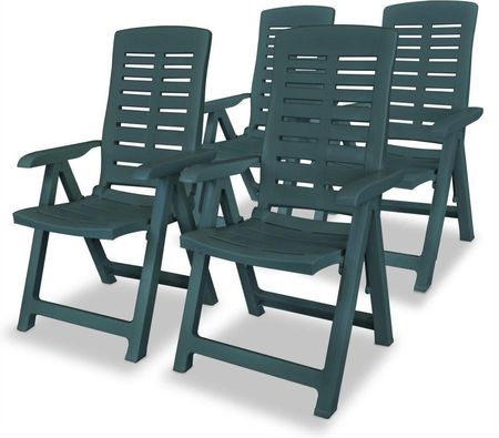 Rozkładane Krzesła Ogrodowe 4 Szt. Plastikowe Zielone