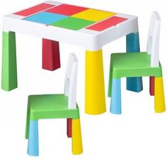 Tega Baby Zestaw Mebli Tega Multifun Stolik + 2 Krzesła Multicolor - Zestawy mebli dziecięcych