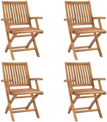 Składane Krzesła Ogrodowe 4 Szt. Lite Drewno Tekowe