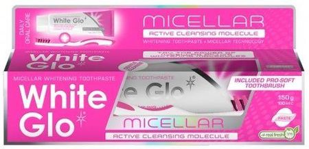 White Glo _SET Micellar Whitening Molecules Toothpaste podwójne wybielająca pasta do zębów / + szczoteczka 100 ml