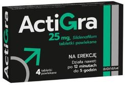 Zdjęcie Actigra 25mg 4tabl. - Dobrodzień