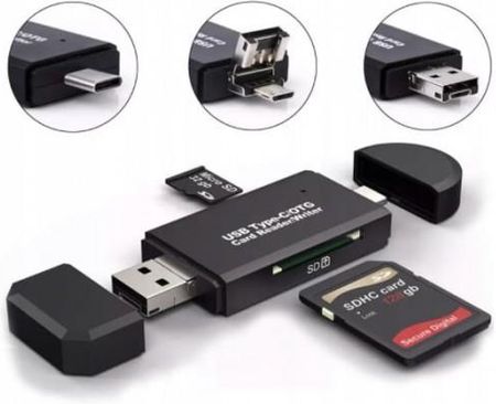 Czytnik Kart SD 5w1 Pendrive Micro USB USB-C OTG