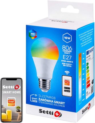 Setti+ Inteligentna żarówka LED 10W E27 Wi-Fi (SL227NRGB)