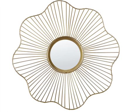 Beliani Lustro w kształcie kwiatu złote 38 cm glamour salon sypialnia Sens