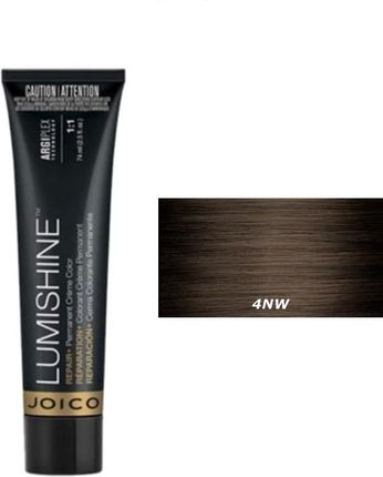 Joico Lumishine Permanent Creme Trwała farba do włosów  4NW naturalny ciepły średni brąz 74ml