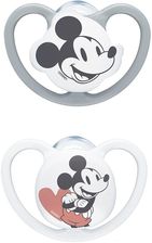 Zdjęcie NUK Space Disney Myszka Miki silikonowy 18-36M szary+biały 2 szt. - Bochnia
