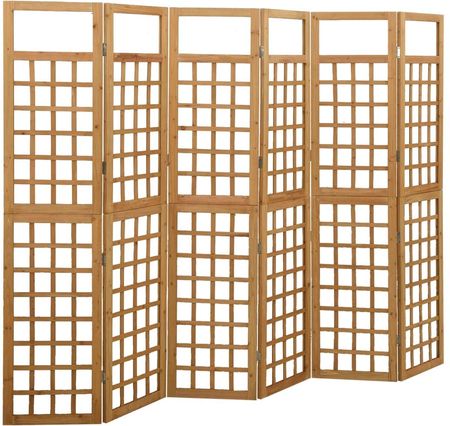vidaXL Parawan pokojowy 6 panelowy trejaż drewno jodłowe 242,5x180cm (316481)