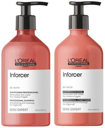 L'Oreal Professionnel Inforcer wzmacniający zestaw do włosów osłabionych szampon 500ml, odżywka 500ml